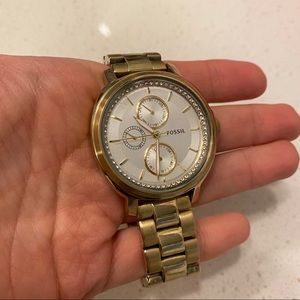 Gold Fossil Watch